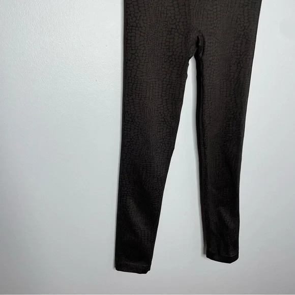 Spanx Leggings Look At Me Now Seamless Brown Black Animal Print Snake Croc - Picture 3 of 8